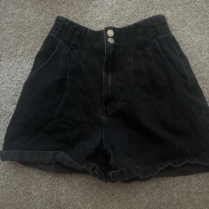 Zara Black Elastic Waist Trousers